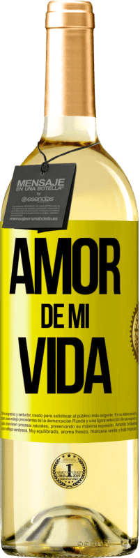 29,95 € Envío gratis | Vino Blanco Edición WHITE Amor de mi vida Etiqueta Amarilla. Etiqueta personalizable Vino joven Cosecha 2024 Verdejo