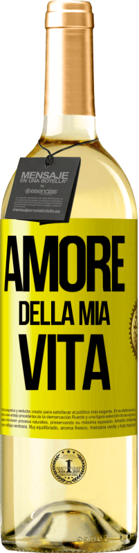 29,95 € Spedizione Gratuita | Vino bianco Edizione WHITE Amore della mia vita Etichetta Gialla. Etichetta personalizzabile Vino giovane Raccogliere 2025 Verdejo