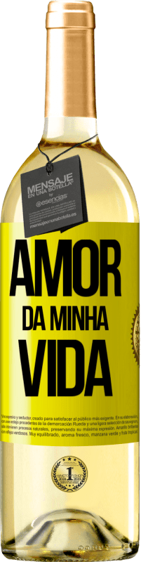 29,95 € Envio grátis | Vinho branco Edição WHITE Amor da minha vida Etiqueta Amarela. Etiqueta personalizável Vinho jovem Colheita 2024 Verdejo