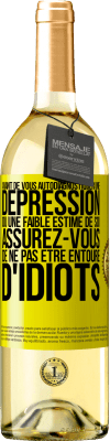 29,95 € Envoi gratuit | Vin blanc Édition WHITE Avant de vous autodiagnostiquer une dépression ou une faible estime de soi, assurez-vous de ne pas être entouré d'idiots Étiquette Jaune. Étiquette personnalisable Vin jeune Récolte 2024 Verdejo