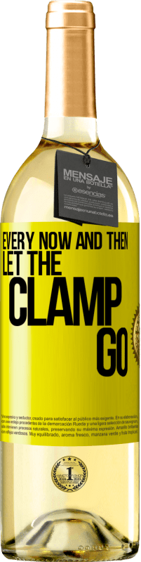 29,95 € 送料無料 | 白ワイン WHITEエディション 時々クランプを手放す 黄色のラベル. カスタマイズ可能なラベル 若いワイン 収穫 2025 Verdejo