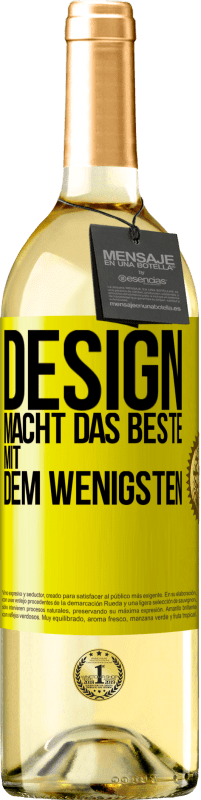 29,95 € Kostenloser Versand | Weißwein WHITE Ausgabe Design macht das Beste mit dem Wenigsten Gelbes Etikett. Anpassbares Etikett Junger Wein Ernte 2023 Verdejo