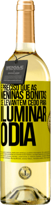 29,95 € Envio grátis | Vinho branco Edição WHITE É preciso que as meninas bonitas se levantem cedo para iluminar o dia Etiqueta Amarela. Etiqueta personalizável Vinho jovem Colheita 2025 Verdejo