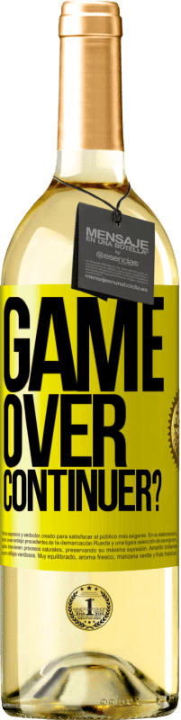 29,95 € Envoi gratuit | Vin blanc Édition WHITE GAME OVER. Continuer? Étiquette Jaune. Étiquette personnalisable Vin jeune Récolte 2023 Verdejo