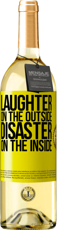 29,95 € Free Shipping | White Wine WHITE Edition Laughter on the outside, disaster on the inside Yellow Label. Customizable label Young wine Harvest 2023 Verdejo