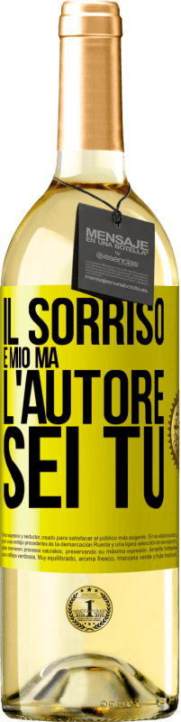 29,95 € Spedizione Gratuita | Vino bianco Edizione WHITE Il sorriso è mio, ma l'autore sei tu Etichetta Gialla. Etichetta personalizzabile Vino giovane Raccogliere 2025 Verdejo