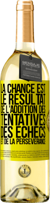 29,95 € Envoi gratuit | Vin blanc Édition WHITE La chance est le résultat de l'addition des tentatives, des échecs et de la persévérance Étiquette Jaune. Étiquette personnalisable Vin jeune Récolte 2025 Verdejo