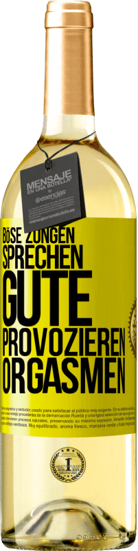 29,95 € Kostenloser Versand | Weißwein WHITE Ausgabe Böse Zungen sprechen, gute provozieren Orgasmen Gelbes Etikett. Anpassbares Etikett Junger Wein Ernte 2023 Verdejo