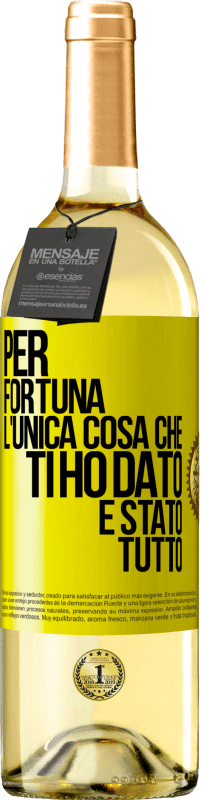 29,95 € Spedizione Gratuita | Vino bianco Edizione WHITE Per fortuna l'unica cosa che ti ho dato è stato tutto Etichetta Gialla. Etichetta personalizzabile Vino giovane Raccogliere 2023 Verdejo