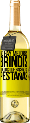 29,95 € Envío gratis | Vino Blanco Edición WHITE No hay mejores brindis que los que hacen tus pestañas Etiqueta Amarilla. Etiqueta personalizable Vino joven Cosecha 2025 Verdejo
