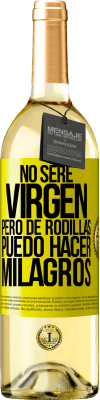 29,95 € Envío gratis | Vino Blanco Edición WHITE No seré virgen, pero de rodillas puedo hacer milagros Etiqueta Amarilla. Etiqueta personalizable Vino joven Cosecha 2024 Verdejo