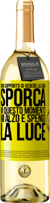 29,95 € Spedizione Gratuita | Vino bianco Edizione WHITE Non sopporto di vedere la casa sporca. In questo momento mi alzo e spengo la luce Etichetta Gialla. Etichetta personalizzabile Vino giovane Raccogliere 2024 Verdejo