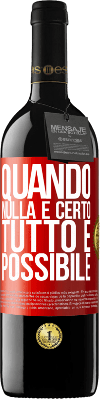 39,95 € Spedizione Gratuita | Vino rosso Edizione RED MBE Riserva Quando nulla è certo, tutto è possibile Etichetta Rossa. Etichetta personalizzabile Riserva 12 Mesi Raccogliere 2015 Tempranillo