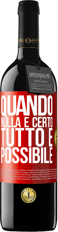 39,95 € Spedizione Gratuita | Vino rosso Edizione RED MBE Riserva Quando nulla è certo, tutto è possibile Etichetta Rossa. Etichetta personalizzabile Riserva 12 Mesi Raccogliere 2016 Tempranillo