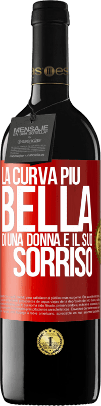 39,95 € Spedizione Gratuita | Vino rosso Edizione RED MBE Riserva La curva più bella di una donna è il suo sorriso Etichetta Rossa. Etichetta personalizzabile Riserva 12 Mesi Raccogliere 2015 Tempranillo