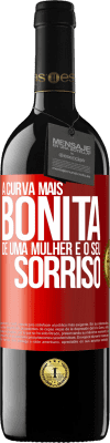 39,95 € Envio grátis | Vinho tinto Edição RED MBE Reserva A curva mais bonita de uma mulher é o seu sorriso Etiqueta Vermelha. Etiqueta personalizável Reserva 12 Meses Colheita 2015 Tempranillo