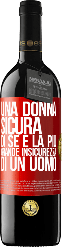 39,95 € Spedizione Gratuita | Vino rosso Edizione RED MBE Riserva Una donna sicura di sé è la più grande insicurezza di un uomo Etichetta Rossa. Etichetta personalizzabile Riserva 12 Mesi Raccogliere 2015 Tempranillo