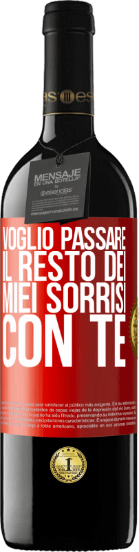 39,95 € Spedizione Gratuita | Vino rosso Edizione RED MBE Riserva Voglio passare il resto dei miei sorrisi con te Etichetta Rossa. Etichetta personalizzabile Riserva 12 Mesi Raccogliere 2015 Tempranillo