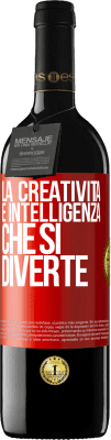 39,95 € Spedizione Gratuita | Vino rosso Edizione RED MBE Riserva La creatività è intelligenza che si diverte Etichetta Rossa. Etichetta personalizzabile Riserva 12 Mesi Raccogliere 2014 Tempranillo