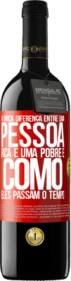 39,95 € Envio grátis | Vinho tinto Edição RED MBE Reserva A única diferença entre uma pessoa rica e uma pobre é como eles passam o tempo Etiqueta Vermelha. Etiqueta personalizável Reserva 12 Meses Colheita 2016 Tempranillo