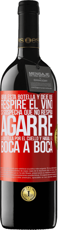 39,95 € Envío gratis | Vino Tinto Edición RED MBE Reserva Abra esta botella y deje que respire el vino. Si sospecha que no respira, agarre la botella por el cuello y hágale el boca a Etiqueta Roja. Etiqueta personalizable Reserva 12 Meses Cosecha 2015 Tempranillo