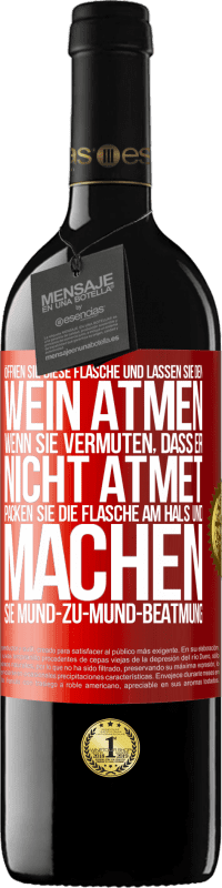 39,95 € Kostenloser Versand | Rotwein RED Ausgabe MBE Reserve Öffnen Sie diese Flasche und lassen Sie den Wein atmen. Wenn Sie vermuten, dass er nicht atmet, packen Sie die Flasche am Hals u Rote Markierung. Anpassbares Etikett Reserve 12 Monate Ernte 2016 Tempranillo
