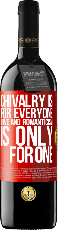 39,95 € 送料無料 | 赤ワイン REDエディション MBE 予約する 騎士道は皆のためです。愛とロマン主義は1つだけです 赤いタグ. カスタマイズ可能なラベル 予約する 12 月 収穫 2014 Tempranillo