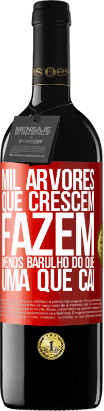 39,95 € Envio grátis | Vinho tinto Edição RED MBE Reserva Mil árvores que crescem fazem menos barulho do que uma que cai Etiqueta Vermelha. Etiqueta personalizável Reserva 12 Meses Colheita 2015 Tempranillo