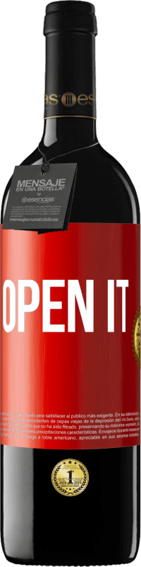 39,95 € Free Shipping | Red Wine RED Edition MBE Reserve Open it Red Label. Customizable label Reserve 12 Months Harvest 2016 Tempranillo