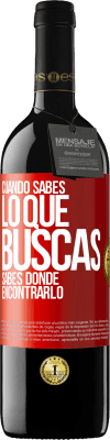 39,95 € Envío gratis | Vino Tinto Edición RED MBE Reserva Cuando sabes lo que buscas, sabes dónde encontrarlo Etiqueta Roja. Etiqueta personalizable Reserva 12 Meses Cosecha 2014 Tempranillo