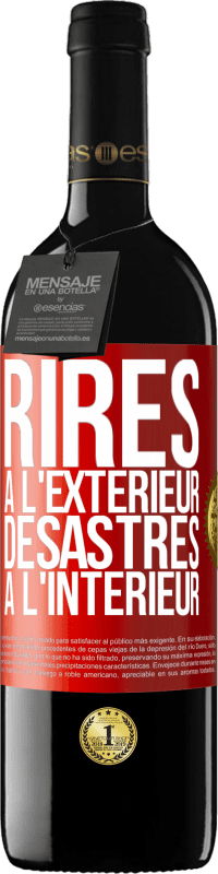 39,95 € Envoi gratuit | Vin rouge Édition RED MBE Réserve Rires à l'extérieur, désastres à l'intérieur Étiquette Rouge. Étiquette personnalisable Réserve 12 Mois Récolte 2014 Tempranillo