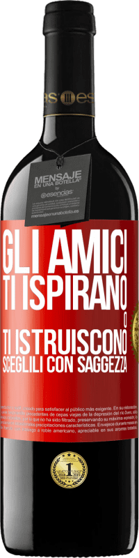 39,95 € Spedizione Gratuita | Vino rosso Edizione RED MBE Riserva Gli amici ti ispirano o ti istruiscono. Sceglili con saggezza Etichetta Rossa. Etichetta personalizzabile Riserva 12 Mesi Raccogliere 2014 Tempranillo