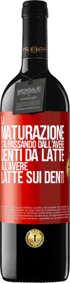 39,95 € Spedizione Gratuita | Vino rosso Edizione RED MBE Riserva La maturazione sta passando dall'avere denti da latte all'avere latte sui denti Etichetta Rossa. Etichetta personalizzabile Riserva 12 Mesi Raccogliere 2015 Tempranillo