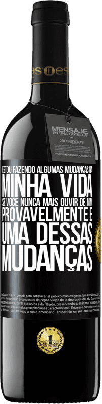 39,95 € Envio grátis | Vinho tinto Edição RED MBE Reserva Estou fazendo algumas mudanças na minha vida. Se você nunca mais ouvir de mim, provavelmente é uma dessas mudanças Etiqueta Preta. Etiqueta personalizável Reserva 12 Meses Colheita 2015 Tempranillo