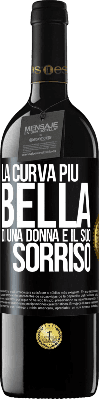 39,95 € Spedizione Gratuita | Vino rosso Edizione RED MBE Riserva La curva più bella di una donna è il suo sorriso Etichetta Nera. Etichetta personalizzabile Riserva 12 Mesi Raccogliere 2015 Tempranillo