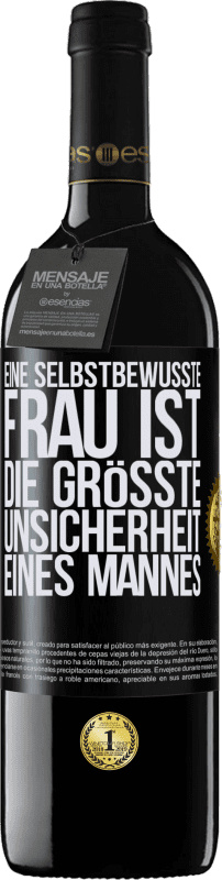 39,95 € Kostenloser Versand | Rotwein RED Ausgabe MBE Reserve Eine selbstbewusste Frau ist die größte Unsicherheit eines Mannes Schwarzes Etikett. Anpassbares Etikett Reserve 12 Monate Ernte 2015 Tempranillo