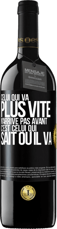 39,95 € Envoi gratuit | Vin rouge Édition RED MBE Réserve Celui qui va plus vite n'arrive pas avant, c'est celui qui sait où il va Étiquette Noire. Étiquette personnalisable Réserve 12 Mois Récolte 2015 Tempranillo