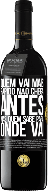 39,95 € Envio grátis | Vinho tinto Edição RED MBE Reserva Quem vai mais rápido não chega antes, mas quem sabe para onde vai Etiqueta Preta. Etiqueta personalizável Reserva 12 Meses Colheita 2015 Tempranillo