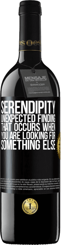 39,95 € Free Shipping | Red Wine RED Edition MBE Reserve Serendipity Unexpected finding that occurs when you are looking for something else Black Label. Customizable label Reserve 12 Months Harvest 2014 Tempranillo