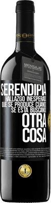 39,95 € Envío gratis | Vino Tinto Edición RED MBE Reserva Serendipia. Hallazgo inesperado que se produce cuando se está buscando otra cosa Etiqueta Negra. Etiqueta personalizable Reserva 12 Meses Cosecha 2014 Tempranillo