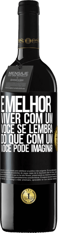 39,95 € Envio grátis | Vinho tinto Edição RED MBE Reserva É melhor viver com um Você se lembra do que com um Você pode imaginar Etiqueta Preta. Etiqueta personalizável Reserva 12 Meses Colheita 2015 Tempranillo