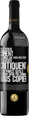 39,95 € Envoi gratuit | Vin rouge Édition RED MBE Réserve S'ils vous copient c'est parce que vous avez réussi. S'ils vous critiquent c'est parce qu'ils ne savent même pas comment vous co Étiquette Noire. Étiquette personnalisable Réserve 12 Mois Récolte 2014 Tempranillo