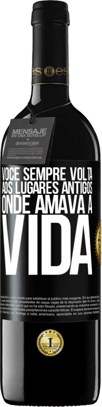 39,95 € Envio grátis | Vinho tinto Edição RED MBE Reserva Você sempre volta aos lugares antigos onde amava a vida Etiqueta Preta. Etiqueta personalizável Reserva 12 Meses Colheita 2015 Tempranillo