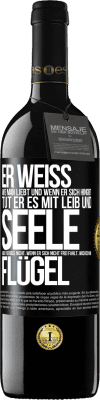 39,95 € Kostenloser Versand | Rotwein RED Ausgabe MBE Reserve Er weiß, wie man liebt und wenn er sich hingibt, tut er es mit Leib und Seele. Aber vergiss nicht, wenn er sich nicht frei fühlt Schwarzes Etikett. Anpassbares Etikett Reserve 12 Monate Ernte 2015 Tempranillo