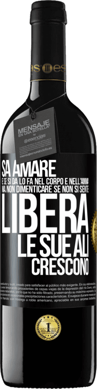 39,95 € Spedizione Gratuita | Vino rosso Edizione RED MBE Riserva Sa amare, e se si dona, lo fa nel corpo e nell'anima. Ma, non dimenticare, se non ti senti libero, le tue ali crescono Etichetta Nera. Etichetta personalizzabile Riserva 12 Mesi Raccogliere 2015 Tempranillo