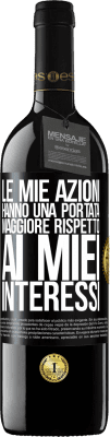 39,95 € Spedizione Gratuita | Vino rosso Edizione RED MBE Riserva Le mie azioni hanno una portata maggiore rispetto ai miei interessi Etichetta Nera. Etichetta personalizzabile Riserva 12 Mesi Raccogliere 2014 Tempranillo