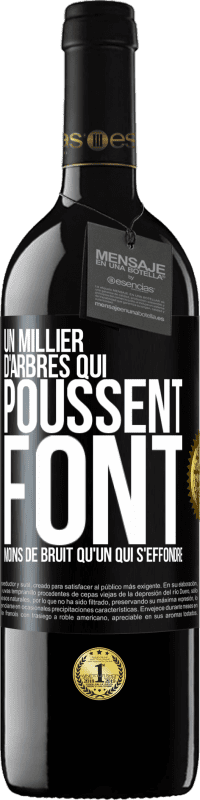39,95 € Envoi gratuit | Vin rouge Édition RED MBE Réserve Un millier d'arbres qui poussent font moins de bruit qu'un qui s'effondre Étiquette Noire. Étiquette personnalisable Réserve 12 Mois Récolte 2016 Tempranillo