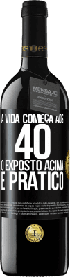 39,95 € Envio grátis | Vinho tinto Edição RED MBE Reserva A vida começa aos 40 anos. O acima é apenas prático Etiqueta Preta. Etiqueta personalizável Reserva 12 Meses Colheita 2014 Tempranillo