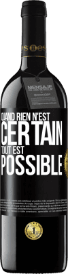 39,95 € Envoi gratuit | Vin rouge Édition RED MBE Réserve Quand rien n'est certain, tout est possible Étiquette Noire. Étiquette personnalisable Réserve 12 Mois Récolte 2016 Tempranillo