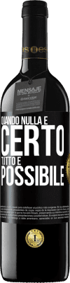 39,95 € Spedizione Gratuita | Vino rosso Edizione RED MBE Riserva Quando nulla è certo, tutto è possibile Etichetta Nera. Etichetta personalizzabile Riserva 12 Mesi Raccogliere 2014 Tempranillo